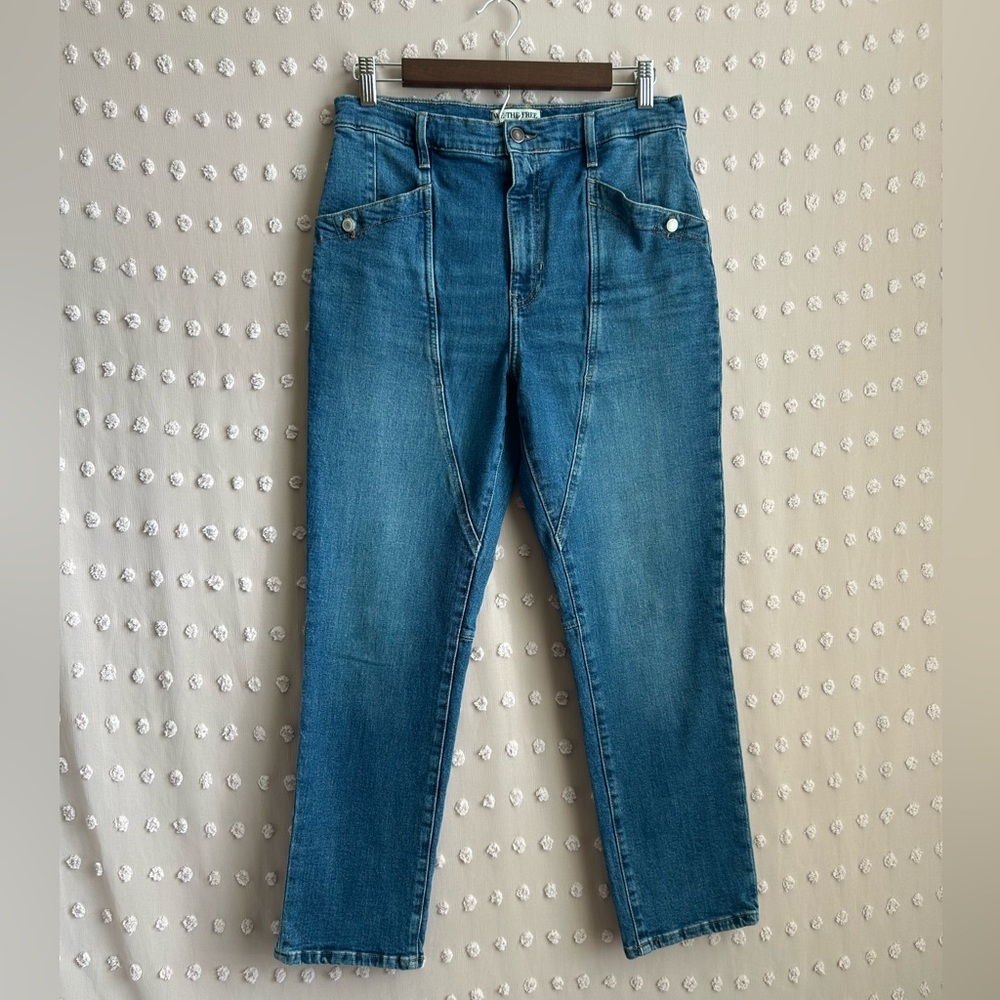 Free People We the Free Beacon Mid Rise Slim Crop Pocket Detail Jeans‎ Sz 30